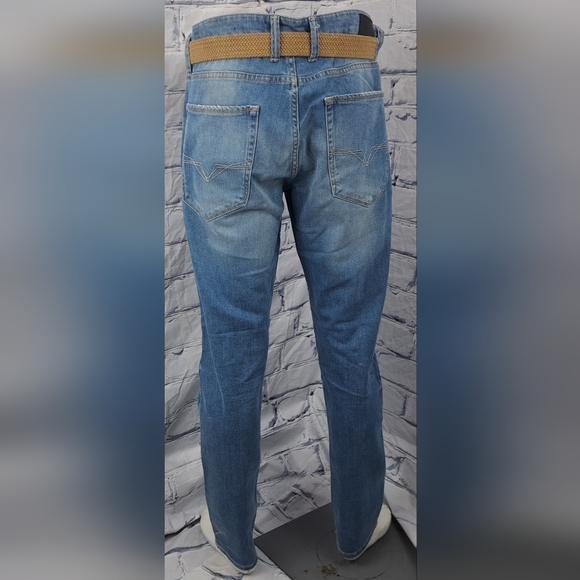 Guess Men's Slim Tapered Jeans Stretch Distressed Blue Faded Size 36x32 - Picture 4 of 11